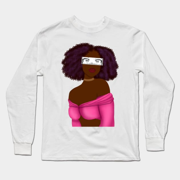 Black girl illustrations Long Sleeve T-Shirt by Ahyor